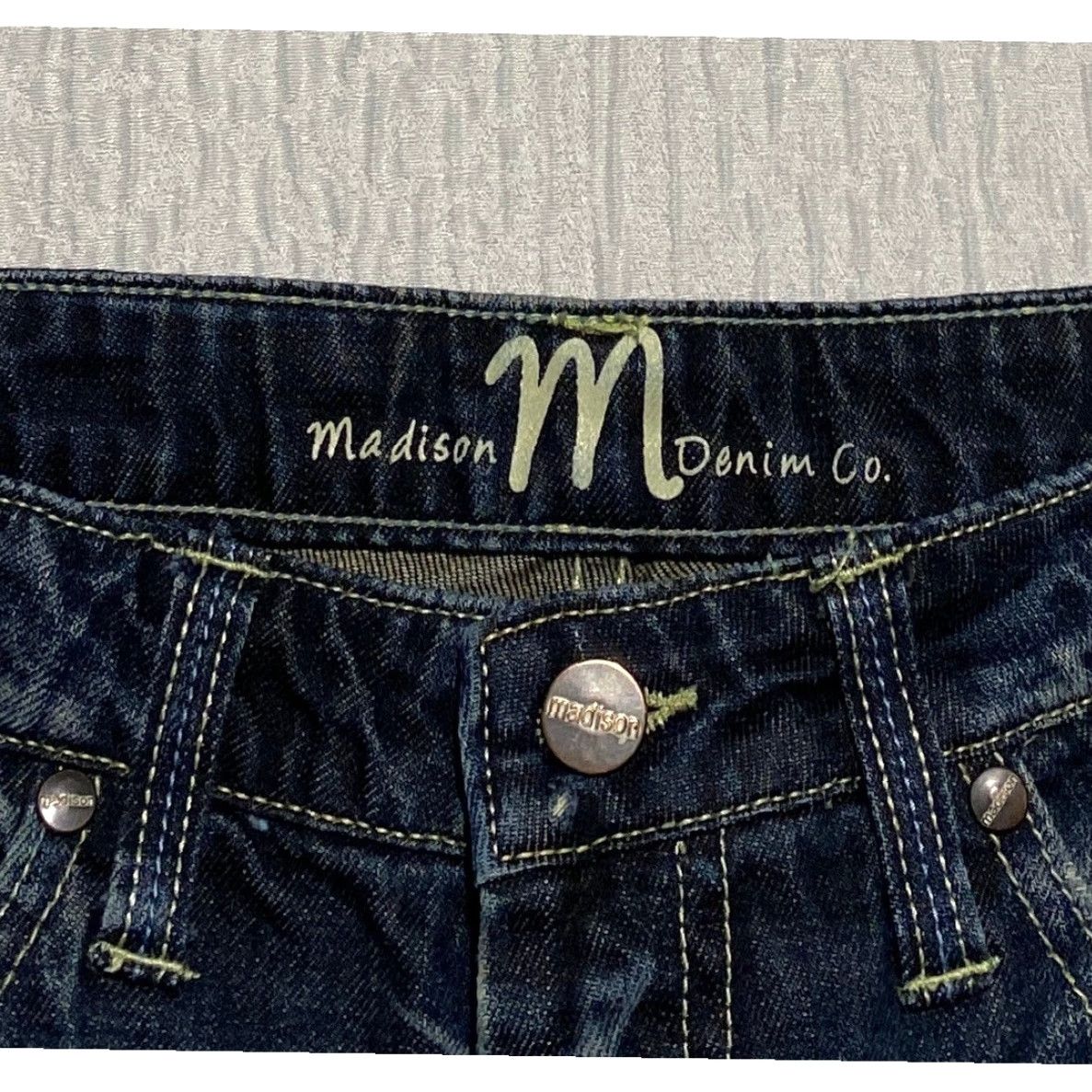 Madison Madison Denim Co Jeans Womens 6 Blue Distressed Patchwork Straight Regular 5-Pocket Denim Cotton Size 28" / US 6 / IT 42 - 5 Thumbnail