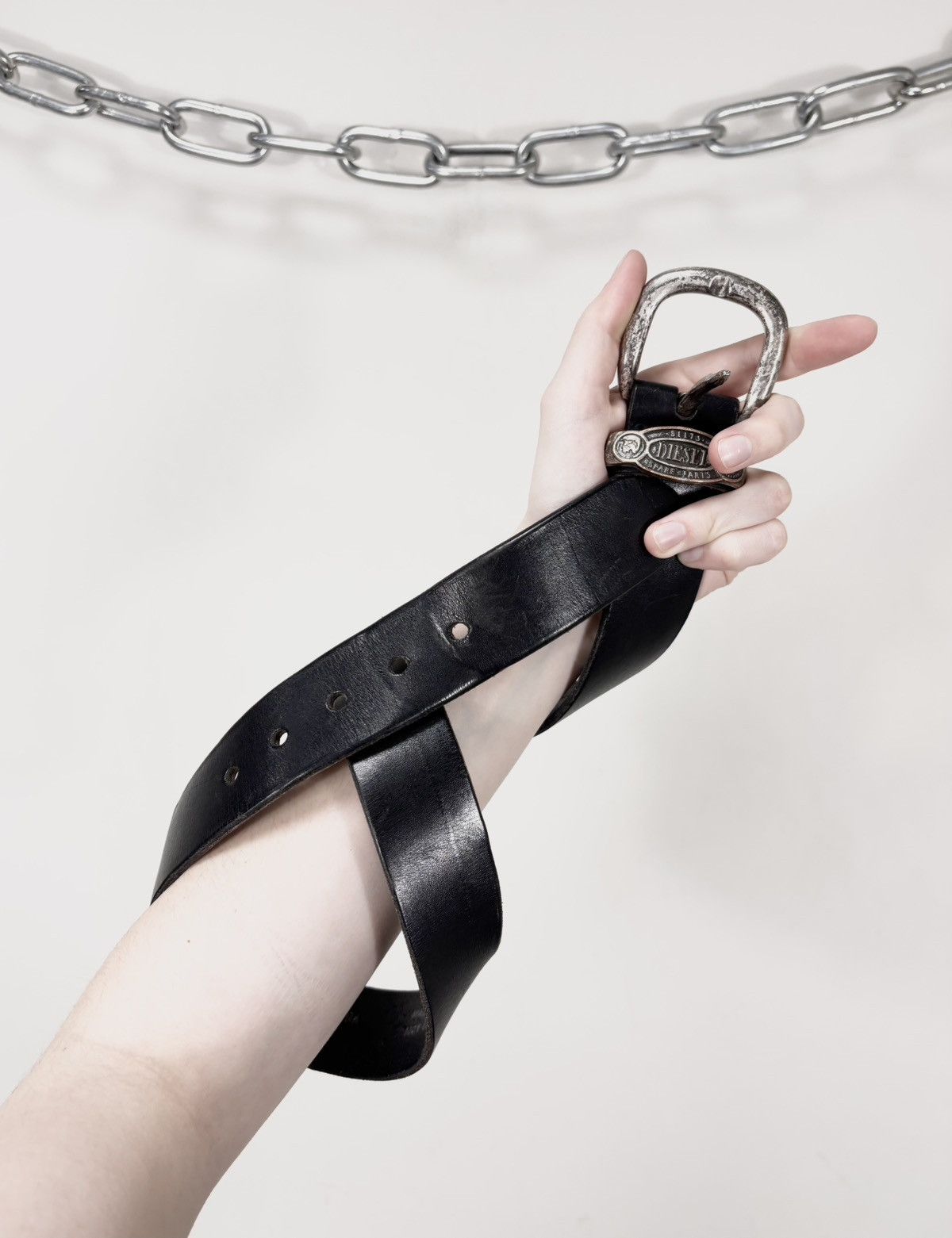 Diesel Vintage Diesel Spare Parts Y2K Black Leather Belt Size ONE SIZE - 1 Thumbnail