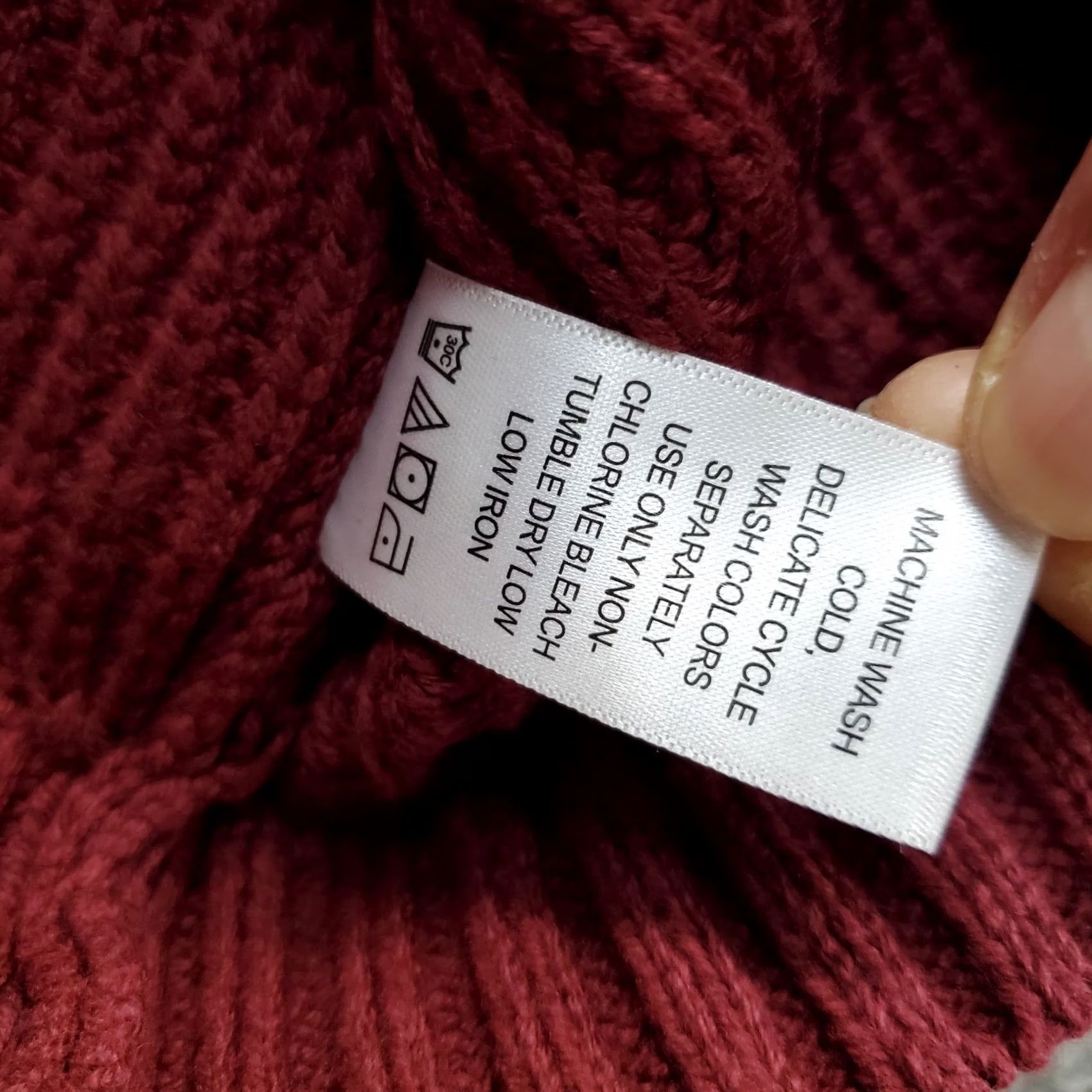 Vintage Woman Within Sweater Womens 1X Burgundy Knit Short Sleeve Crew Neck Pullover Size XL / US 12-14 / IT 48-50 - 7 Thumbnail
