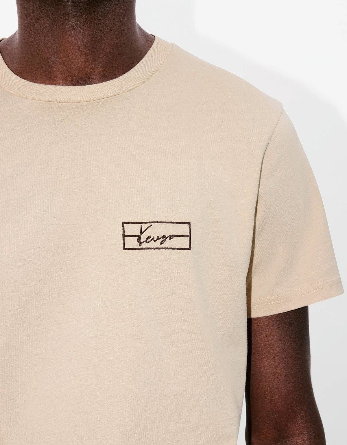 Kenzo Kenzo Weave Beige Logo Embroidered T-Shirt Size US M / EU 48-50 / 2 - 5 Thumbnail