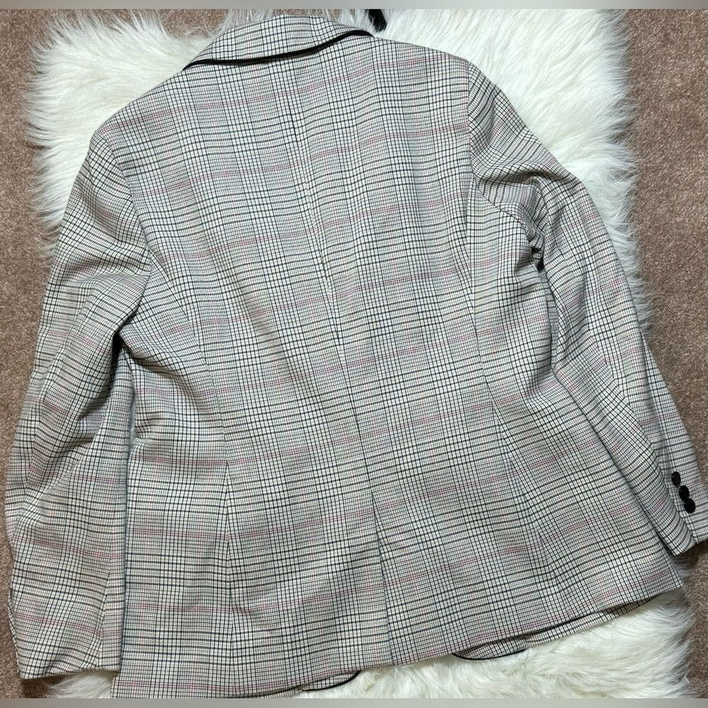 Anne Klein Anne Klein One Button Preppy Glen Plaid Blazer Pink Single Size L / US 10 / IT 46 - 3 Thumbnail