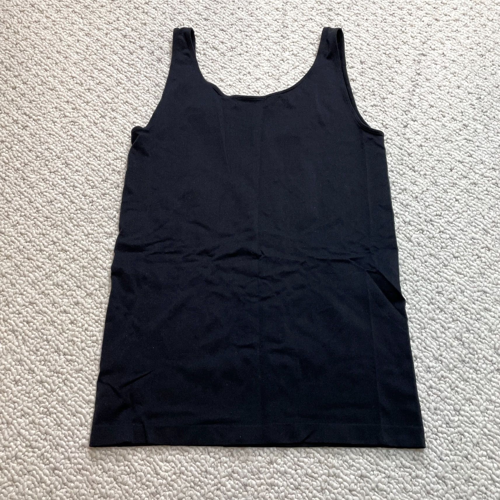 Vintage SOHO Tank Top Girls 1X/2X Black Sleeveless Jersey Nylon Stretch Shirt Sleeveless Casual Solid Shirt Size XL / US 12-14 / IT 48-50 - 7 Thumbnail