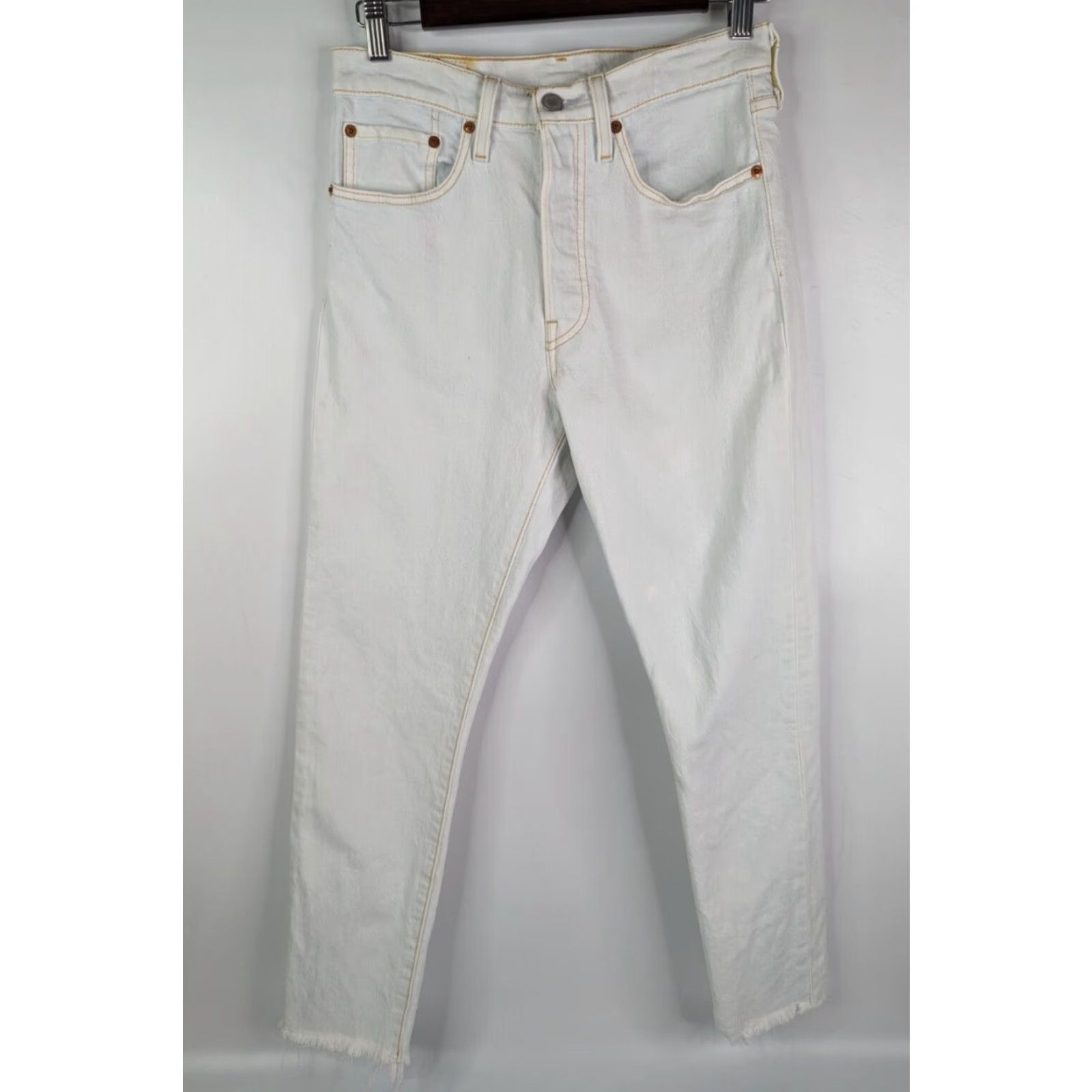 Levi's Levi's 501 S Skinny Jeans White Light Blue Denim 501 Model 26x28 Womens Size 26 Size 26" / US 2 / IT 38 - 2 Thumbnail