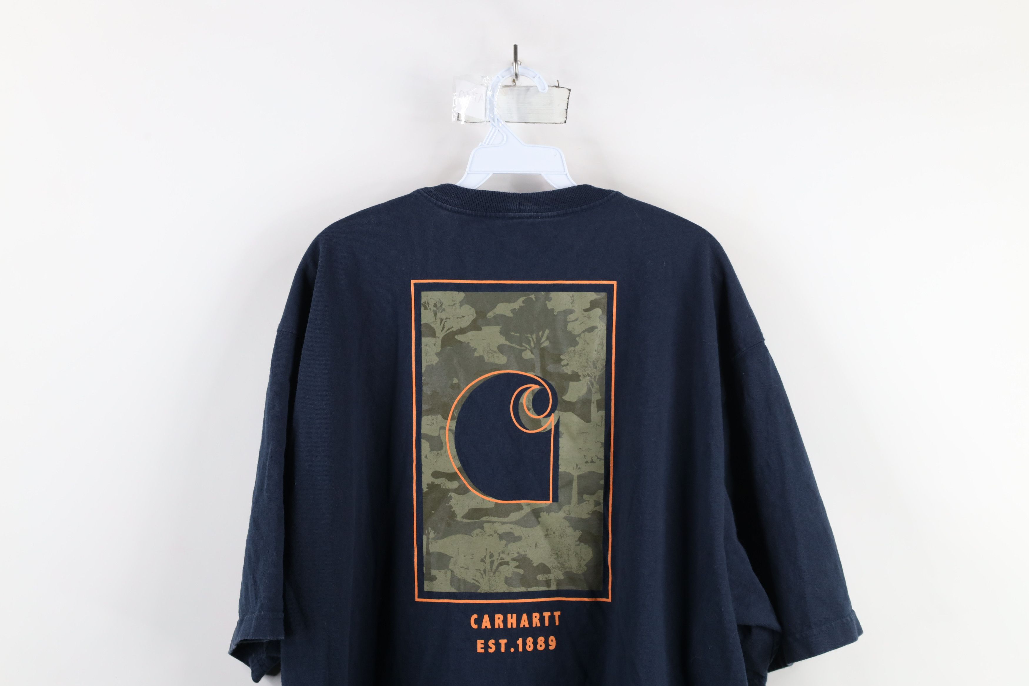 Carhartt × Vintage Vintage Y2K Carhartt Spell Big Logo Camouflage T-Shirt Blue Size US XXL / EU 58 / 5 - 11 Thumbnail