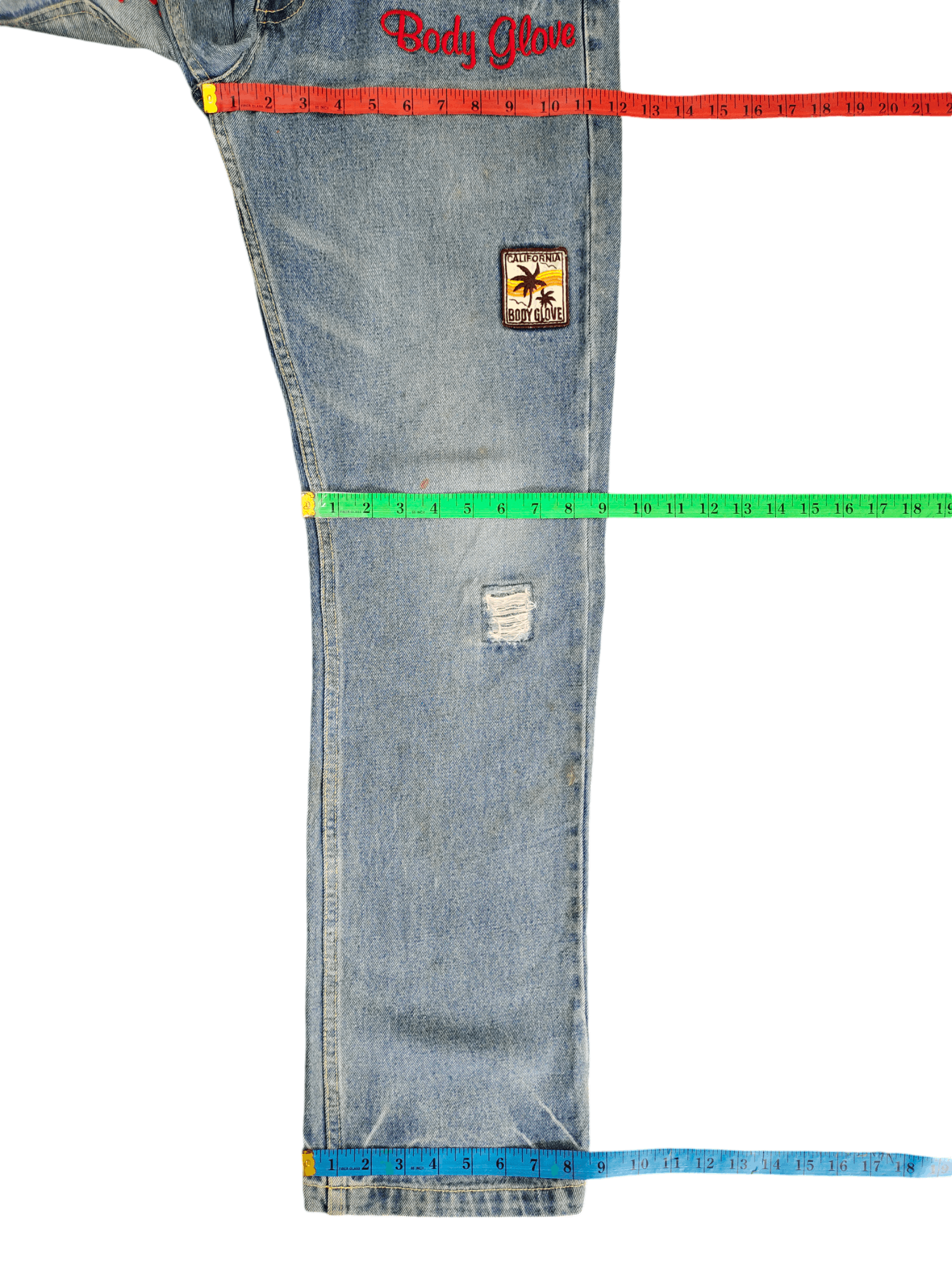 Body Glove Vintage Y2k Body Glove Spell Out Patches Embroidered Jeans Size US 34 / EU 50 - 10 Thumbnail