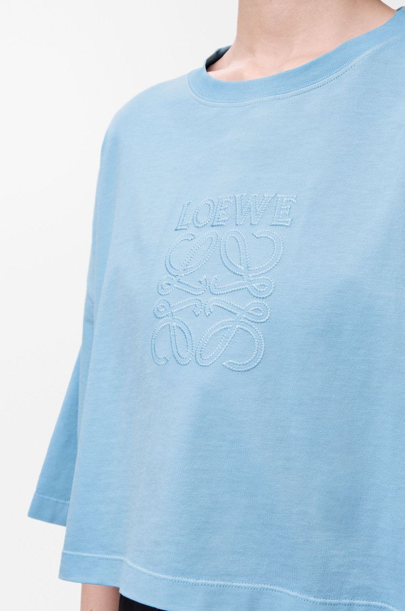 Loewe o1in1g0426 Cropped T-Shirt in Light Blue Size L / US 10 / IT 46 - 5 Thumbnail