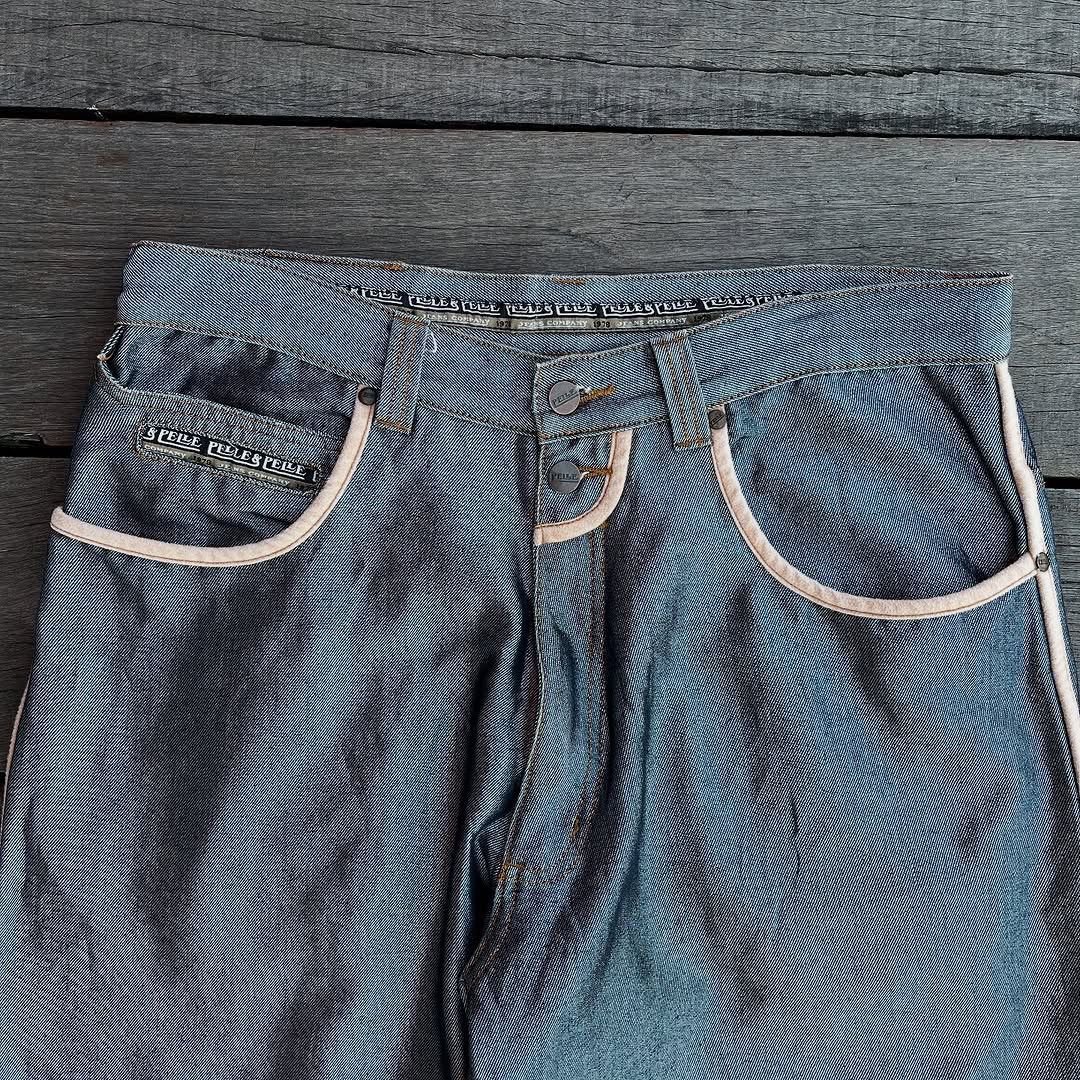 Pelle Pelle Pelle Pelle Y2K metallic silver baggy denim jeans Size US 36 / EU 52 - 13 Thumbnail