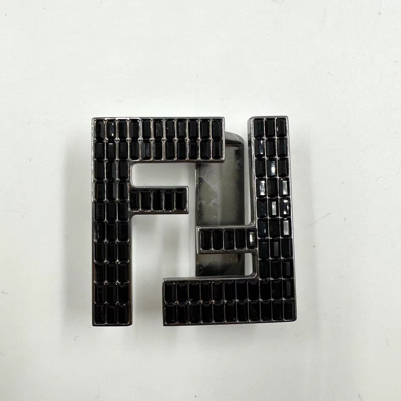 Fendi Fendi Double F Embossed Black Crystal Buckle Belt K12 Size ONE SIZE - 8 Thumbnail