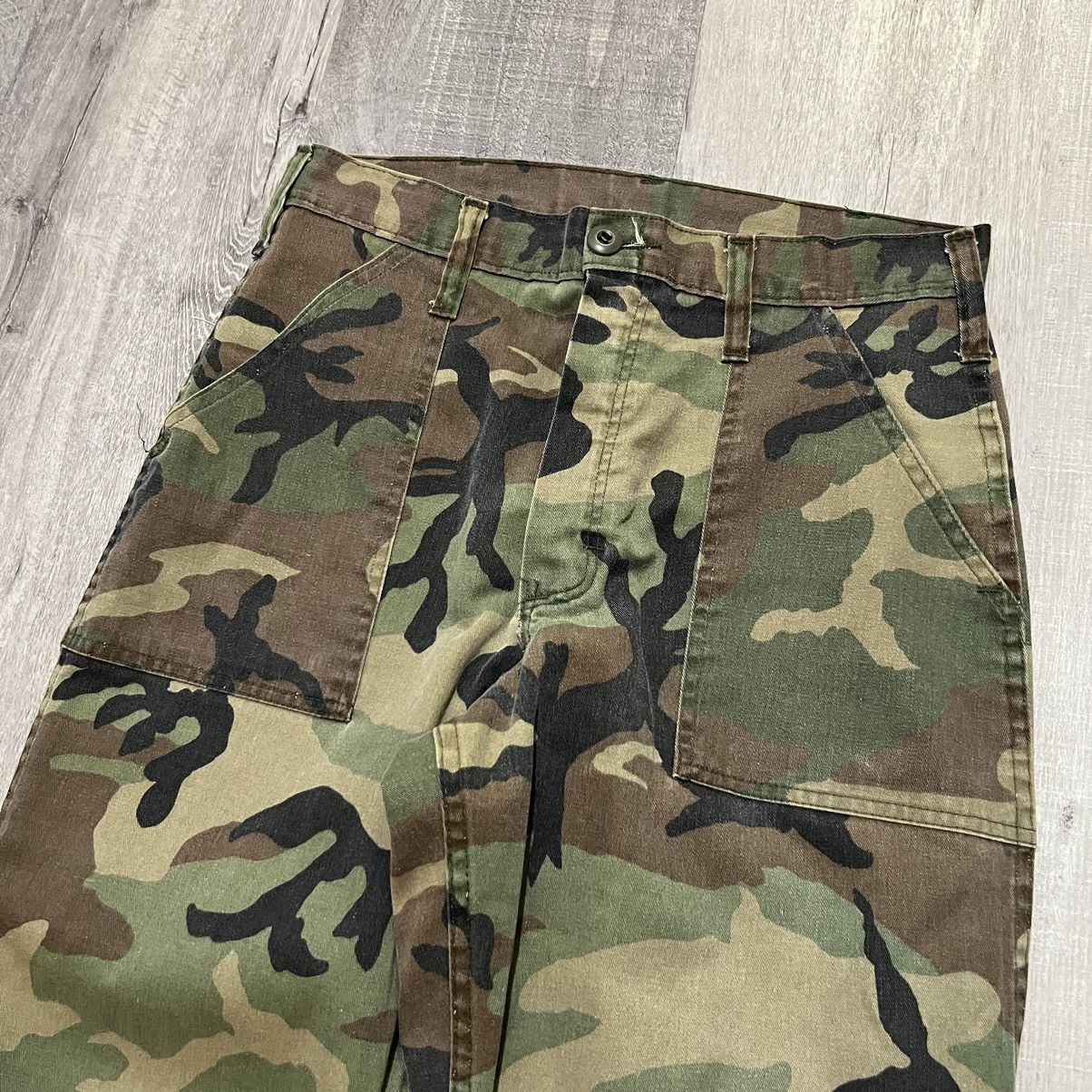 Vintage VTG 1960s Military Fatigue Camo OG 107 Army Field Trousers Size US 31 - 2 Thumbnail