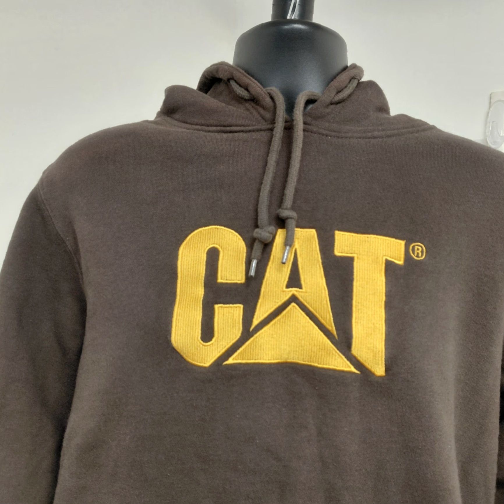 Vintage VINTAGE Caterpillar CAT Hoodie Men's Large Brown/Yellow Logo Pullover Long Sleeve Size US L / EU 52-54 / 3 - 4 Thumbnail