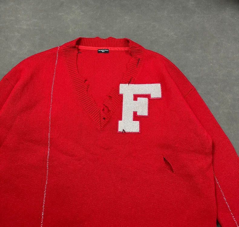 Raf Simons Raf Simons Damaged silhouette embroidered sweater-2506 Size US S / EU 44-46 / 1 - 3 Thumbnail
