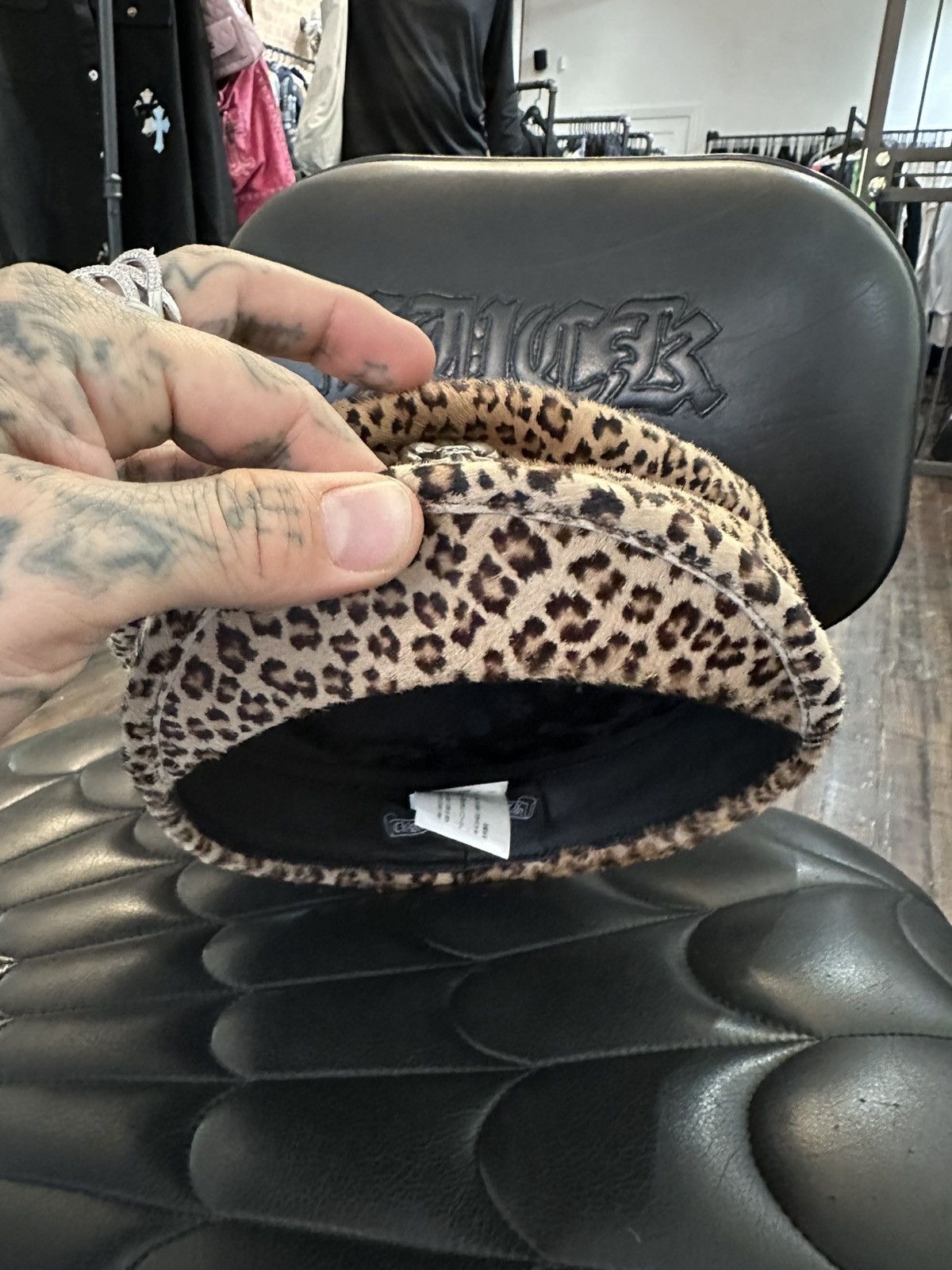 Chrome Hearts Chrome Hearts FULL LEOPARD CHEETAH CAPTAIN FLEUR HAT Size ONE SIZE - 9 Thumbnail