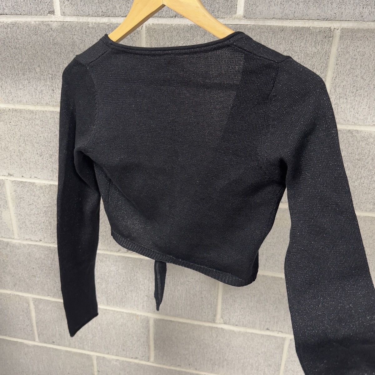 Vintage Metallic Cropped Tie Longsleeve Knit Shirt ERD Grunge Size XS / US 0-2 / IT 36-38 - 8 Thumbnail