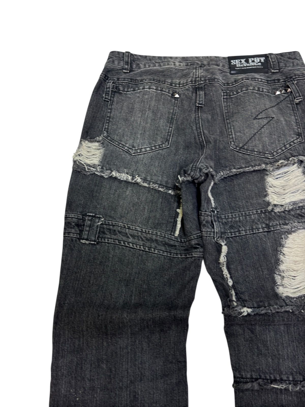 Hysteric Glamour Sex Pot Revenge Heavy Distressed Jeans – Harajuku Punk Style Size US 29 - 11 Thumbnail