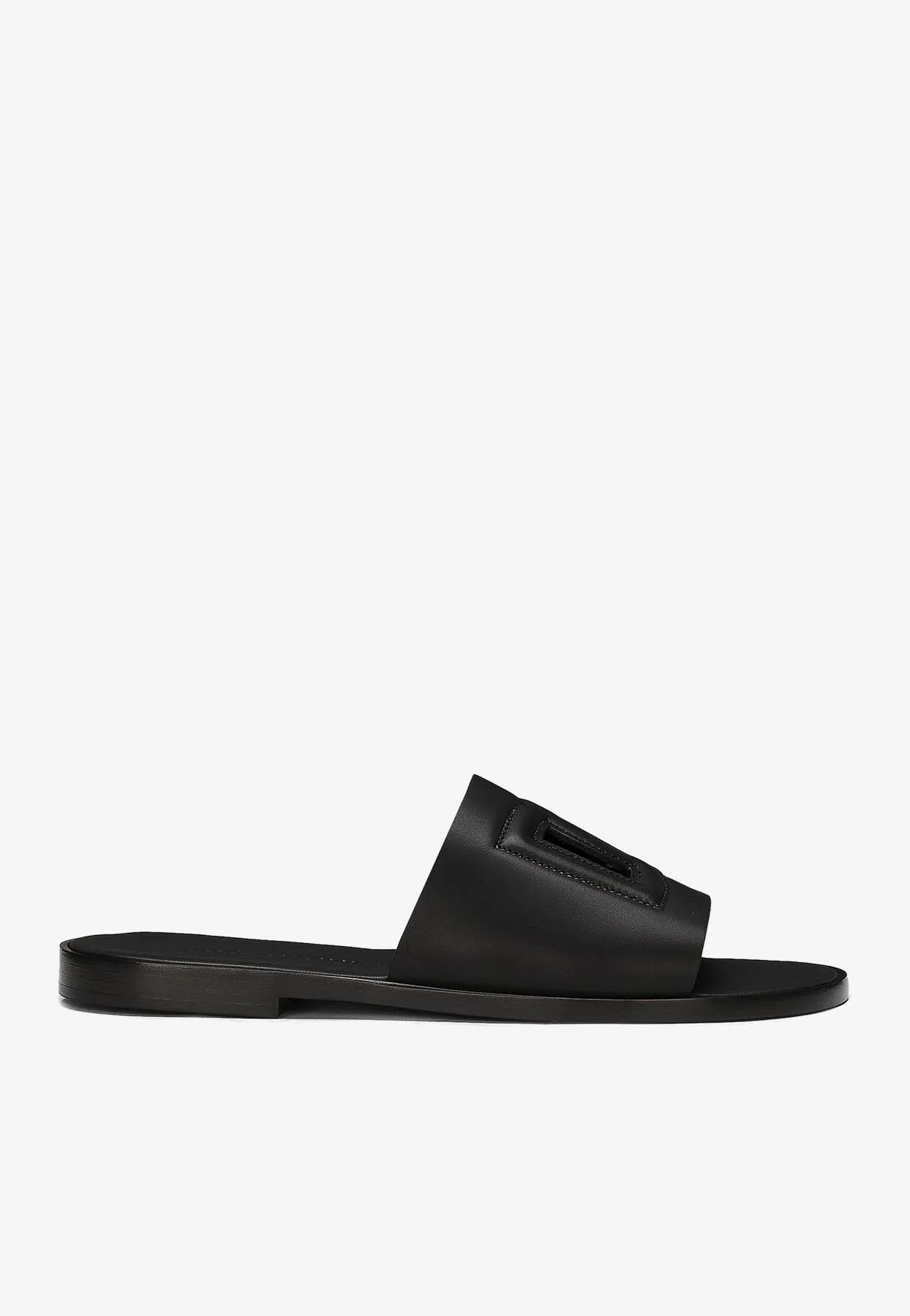 Dolce & Gabbana o1s22i1n0225 Leather Slides in Black Size US 8 / EU 41 - 1 Thumbnail