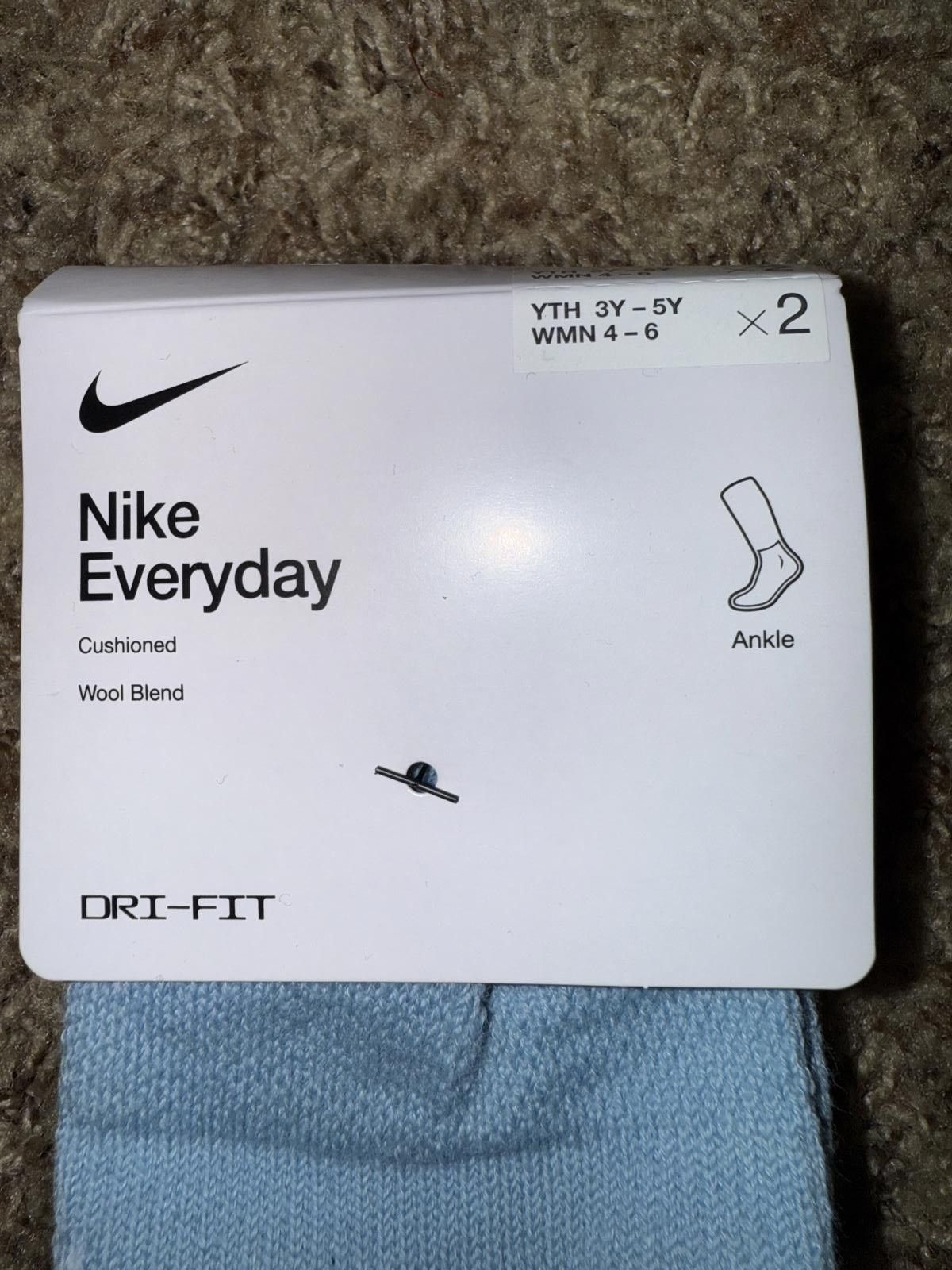 Nike Nike Everyday Wool Cushioned Ankle Socks- 2 Pair Size ONE SIZE - 3 Thumbnail