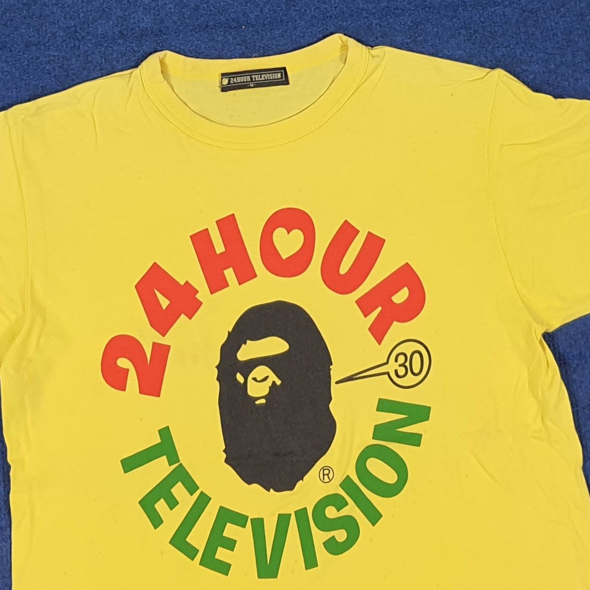 Japanese Brand Vintage BAPE x 24 Hour Television Charity Tee C285N40 Size US S / EU 44-46 / 1 - 2 Thumbnail