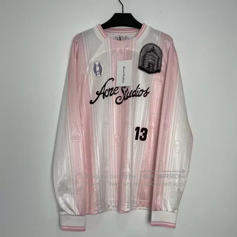Acne Studios SS24 color block lettering football long-slee