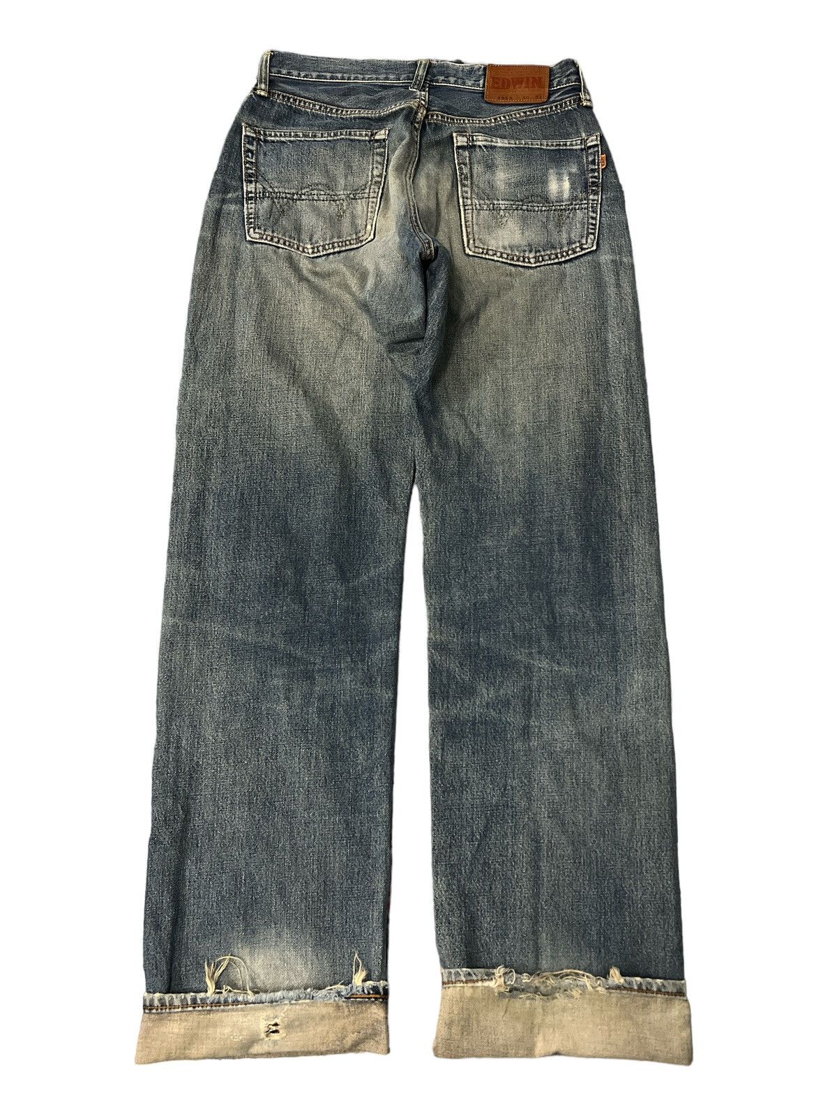 Japanese Brand × Vintage THRASHED EDWIN 505 SALVAGE DISTRESSED DENIM PANT Size US 28 / EU 44 - 6 Thumbnail