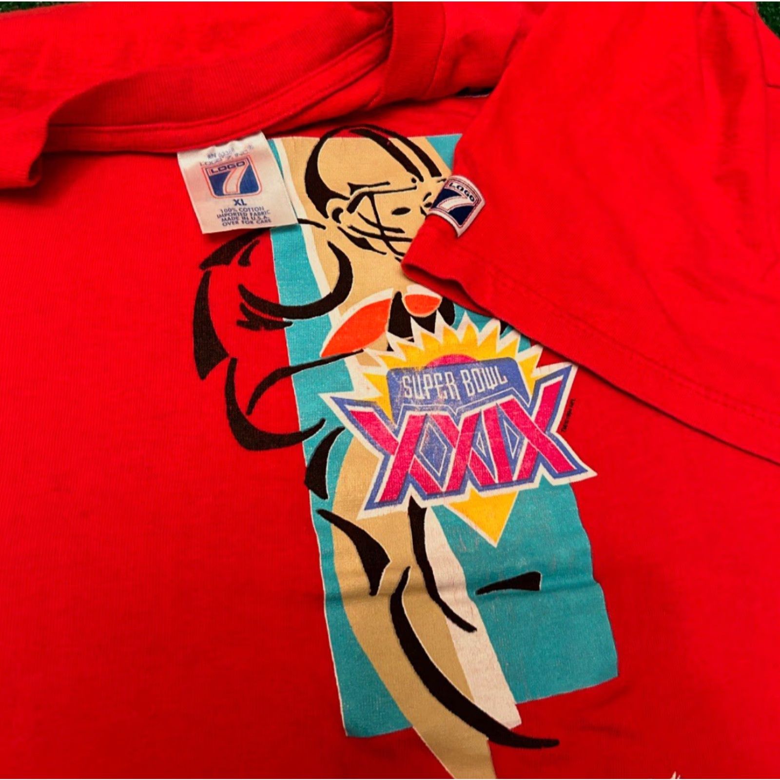Logo 7 VINTAGE 90s NFL Super Bowl XIXX 1994 1995 Coca-Cola South Florida VTG Shirt XL Shirt Mens Red 90s Sports Florida Nike? Size US XL / EU 56 / 4 - 2 Thumbnail