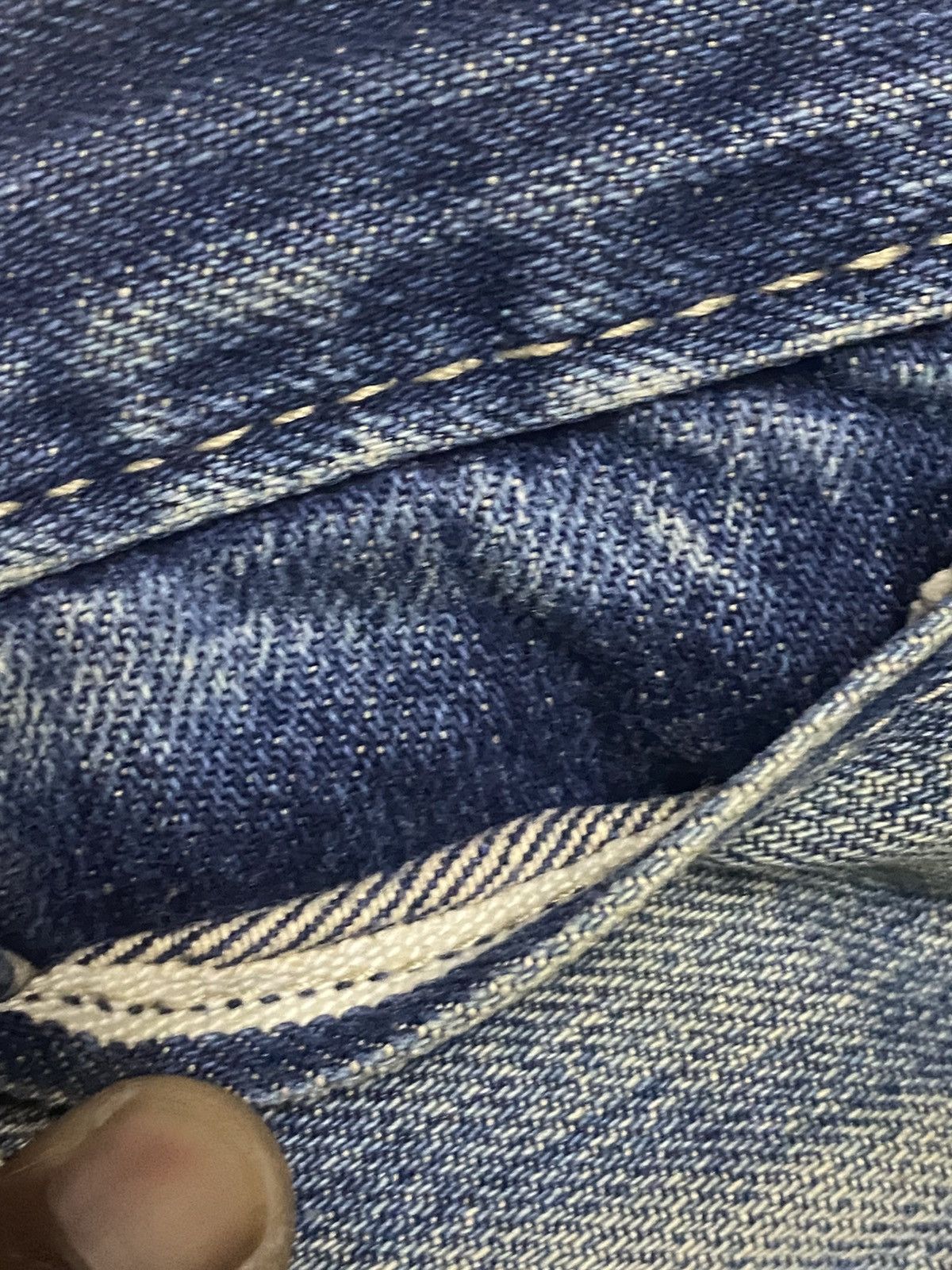 Evisu Crazy Vintage Evis 90s Heavy repaired Distressed Baggy Jeans Size US 33 - 14 Thumbnail
