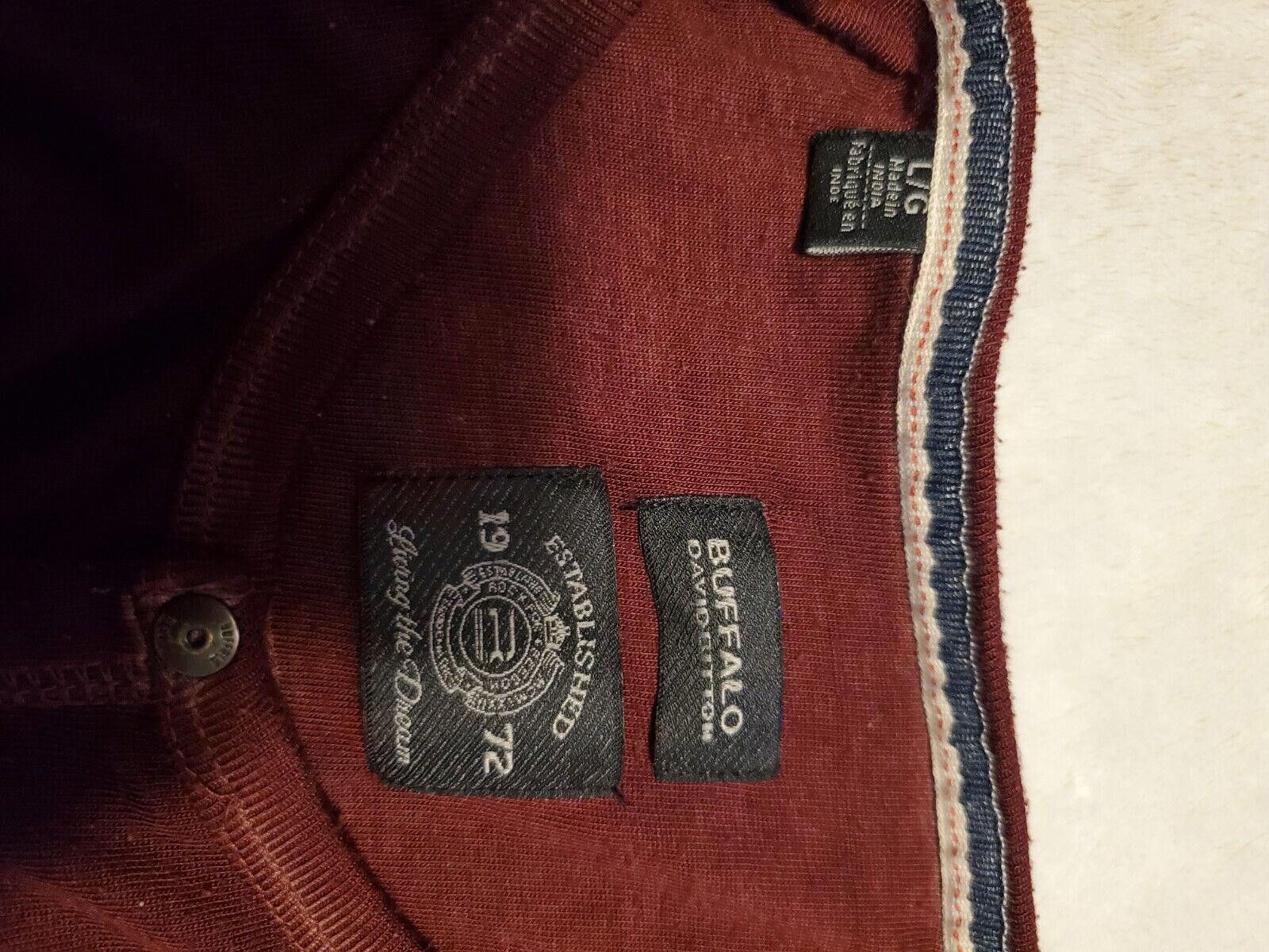Designer Buffalo Davis Bitton Maroon T Shirt Size L Size US L / EU 52-54 / 3 - 3 Thumbnail