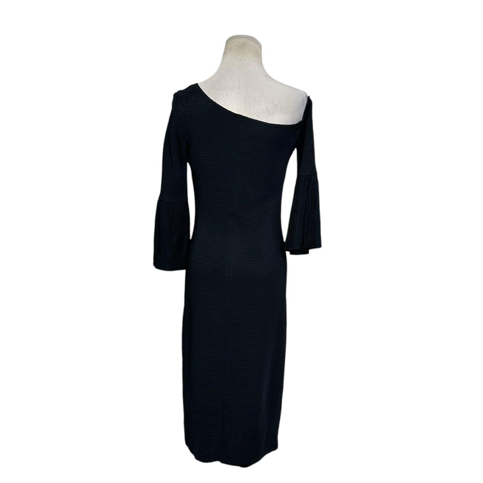 Trina Turk black 3/4 sleeves sheath midi dress size 6 - cruiseboatoman.com