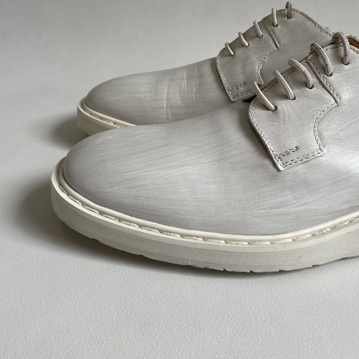 Maison Margiela ‘White Painted’ Wedge Sole Derbies Size US 10 / EU 43 - 18 Thumbnail