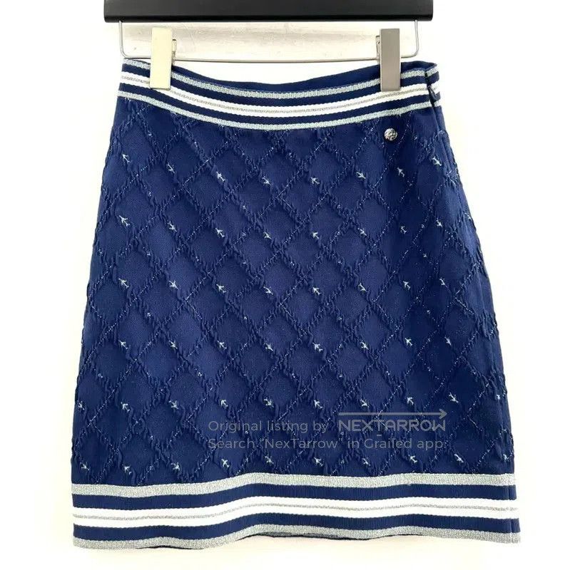 Chanel Chanel Blue Cotton Women's Skirt . Size 26" / US 2 / IT 38 - 1 Thumbnail