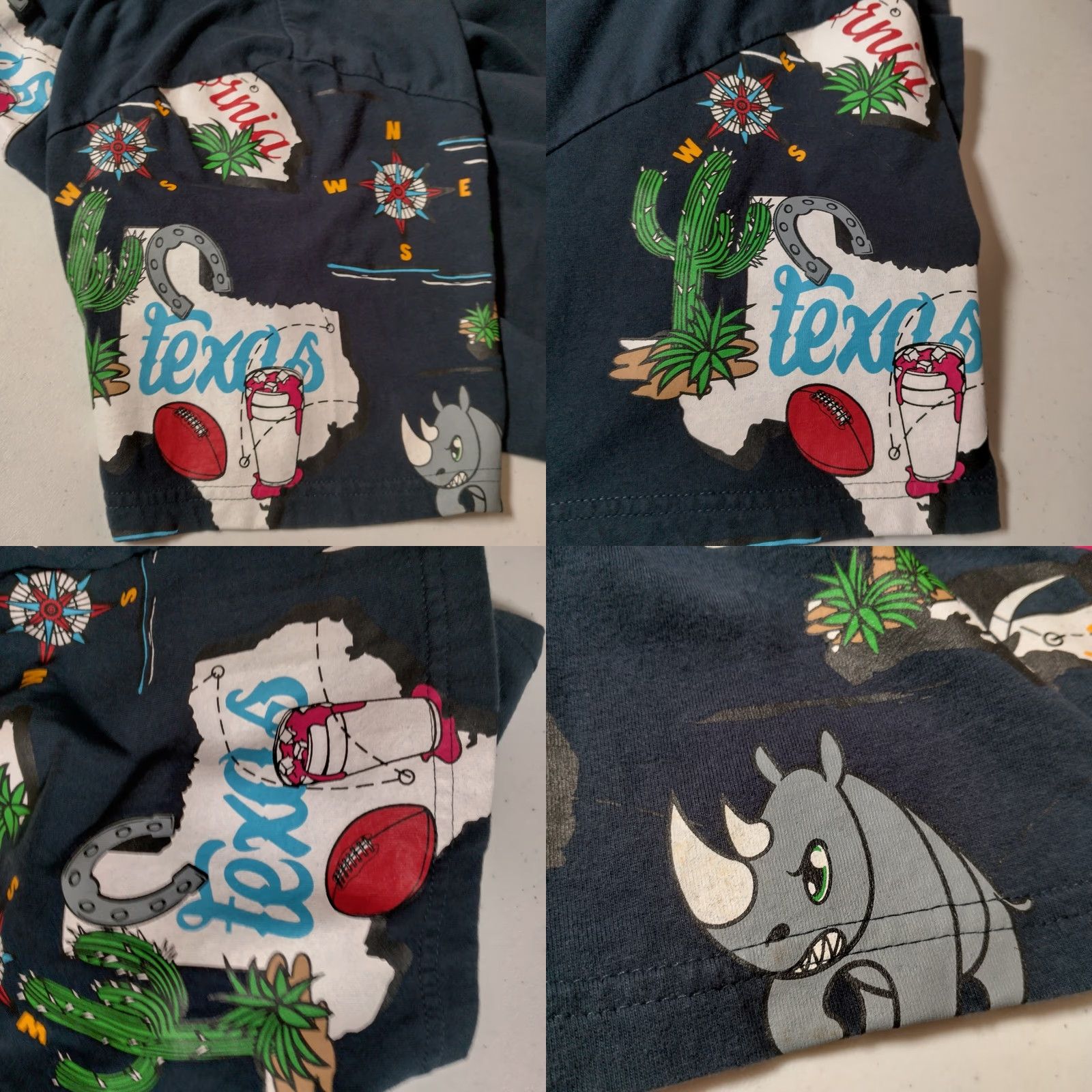 Ecko Unltd. ECKO UNLTD Shirt Men XXL Texas State Blue Cactus Rhino Graphic Streetwear T-Shirt Size US XXL / EU 58 / 5 - 8 Thumbnail