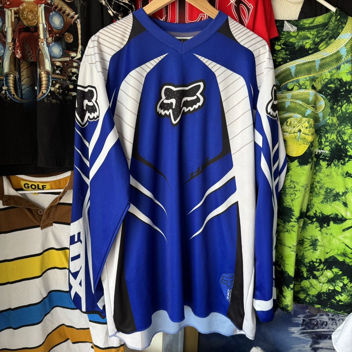 Fox Racing × Playboi Carti × Vintage FOX MOTOCROSS VINTAGE OVERSIZED RACING JERSEY 90s AOP SKATER Size US L / EU 52-54 / 3 - 2 Thumbnail