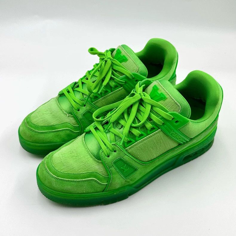 Louis Vuitton Trainer Jeans Fluorescent Green Board Shoes