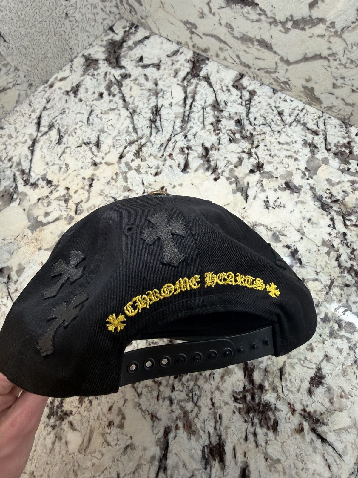 Chrome Hearts Chrome Hearts Cross Patch Hat Black Yellow Baseball Cap Size ONE SIZE - 15 Thumbnail