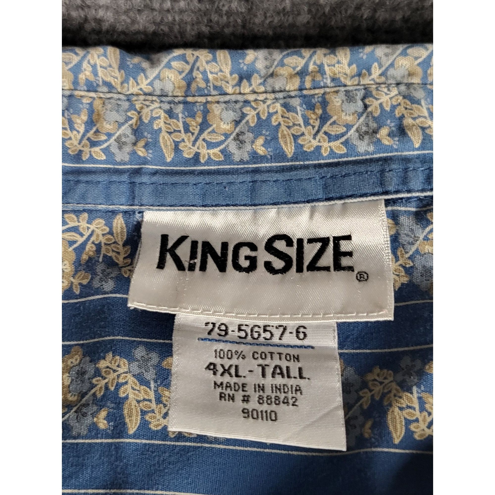 Other King Size Pearl Snap Shirt Men Sz 4XL Blue Floral Plus Size Size US XXL / EU 58 / 5 - 3 Thumbnail