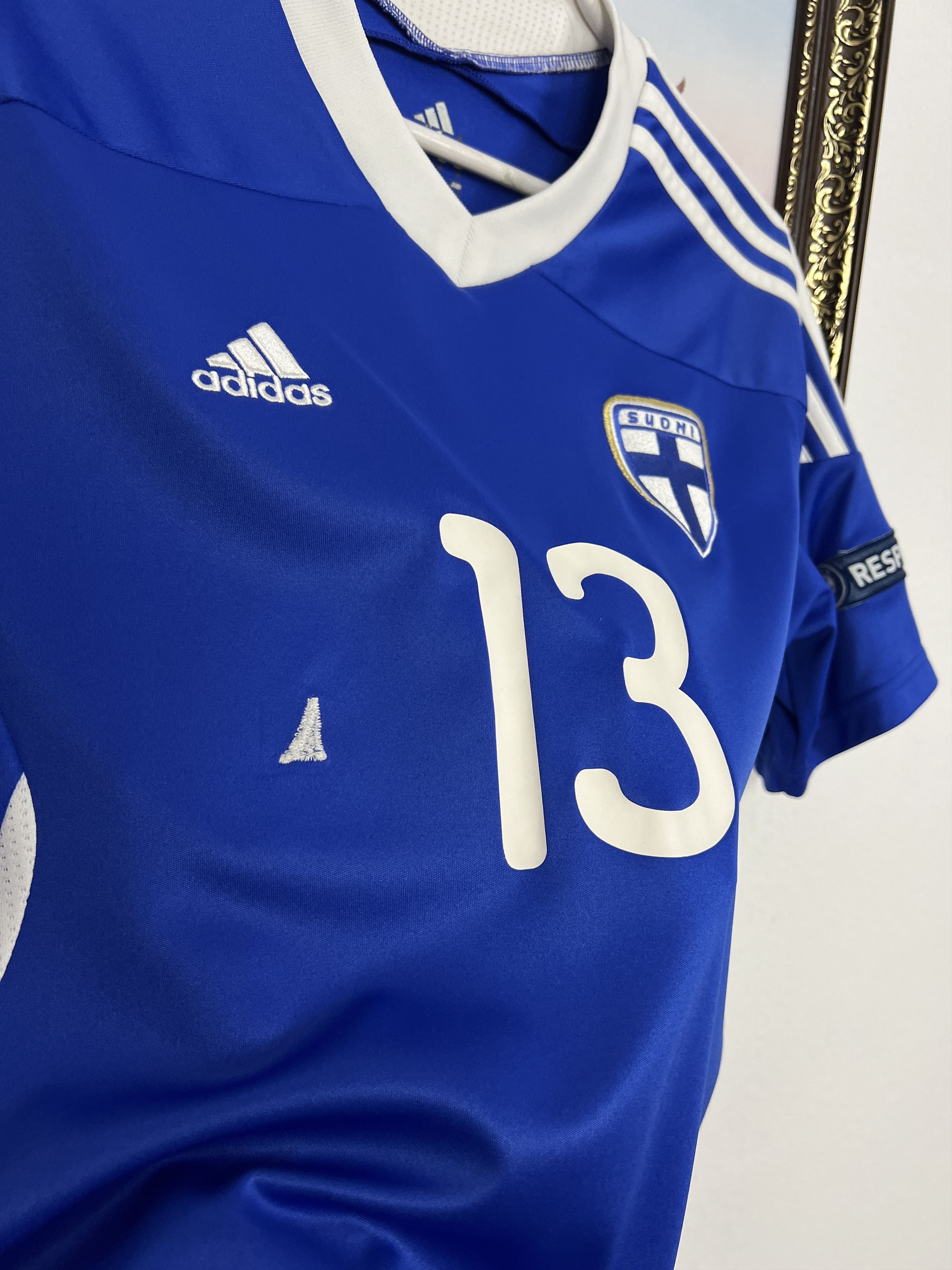 Adidas Finland football shirt Soccer Match Worn Jersey Trikot Size US M / EU 48-50 / 2 - 7 Thumbnail