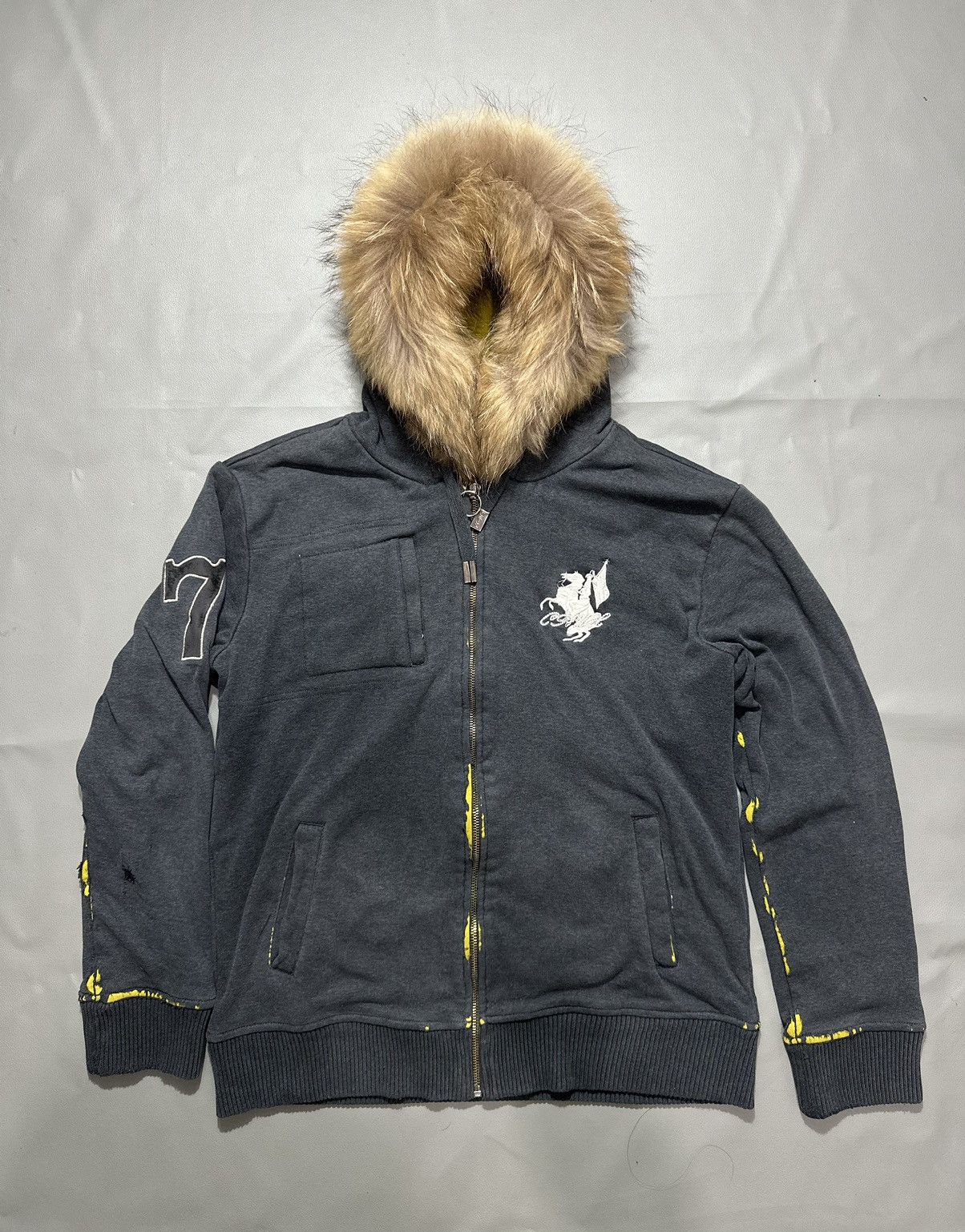 Hysteric Glamour DISTRESSED CRUX NUMBER 7 Zip Fur Hoodie PUNK LGB style Size US L / EU 52-54 / 3 - 1 Thumbnail