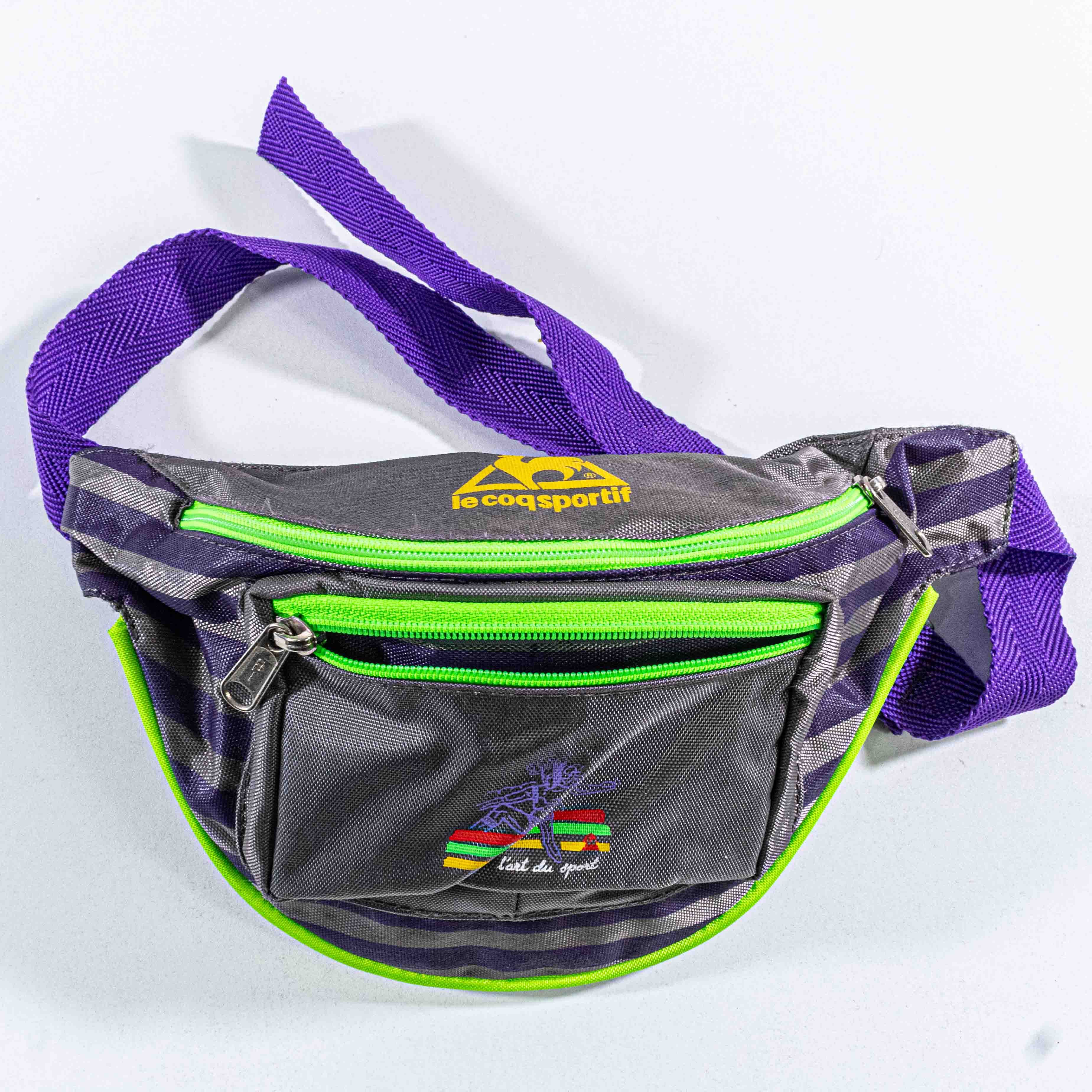 Le Coq Sportif Vintage Le Coq Sportif Fanny Pack Bag Neon Rave Waist Bag Size ONE SIZE - 1 Thumbnail