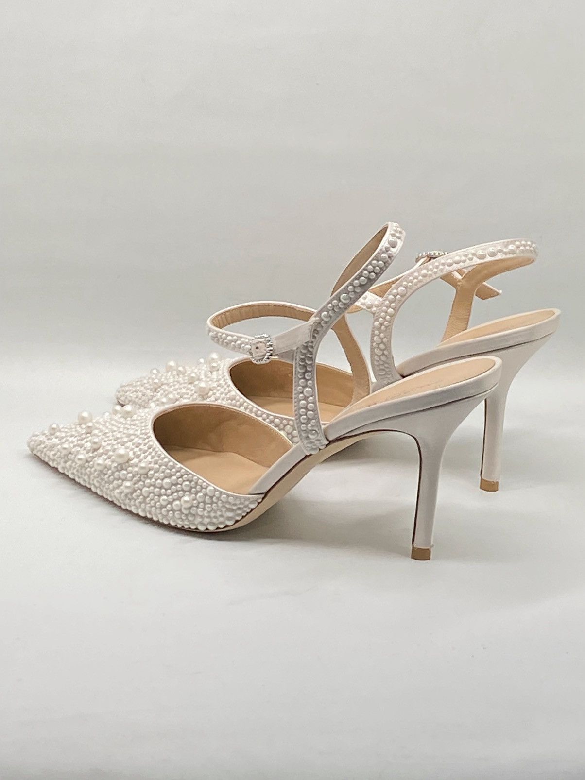 Stuart Weitzman Stuart Weitzman 85MM Pearl-Embellished Satin Pumps size 10 Size US 10 / IT 40 - 5 Thumbnail