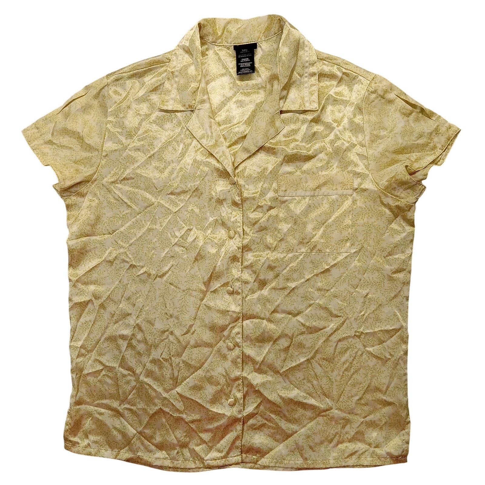 & Other Stories Secret Treasures Pajama Top S Women's Satin Yellow Floral Size S / US 4 / IT 40 - 1 Thumbnail