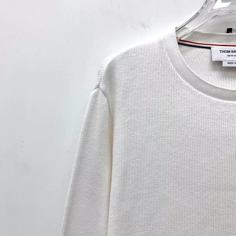 Thom Browne Thom Browne White striped round neck long sleeve hoodie Size XS / US 0-2 / IT 36-38 - 3 Thumbnail