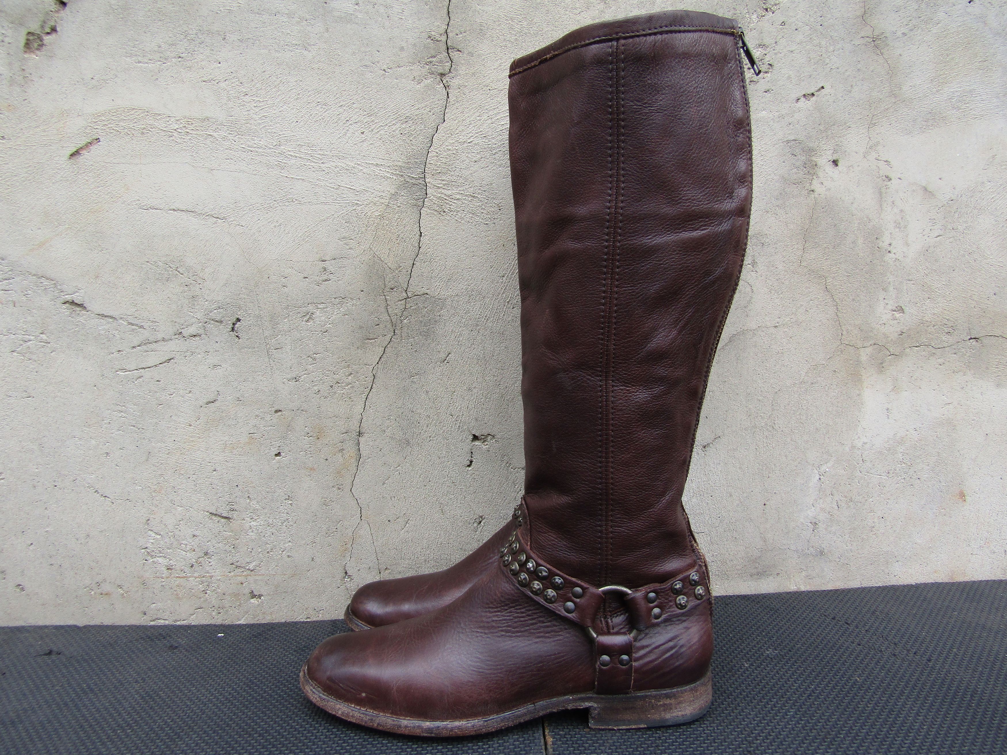 Frye FRYE Phillip Studded Tall Riding Cognac Harness Zip Size US 10 / IT 40 - 11 Thumbnail