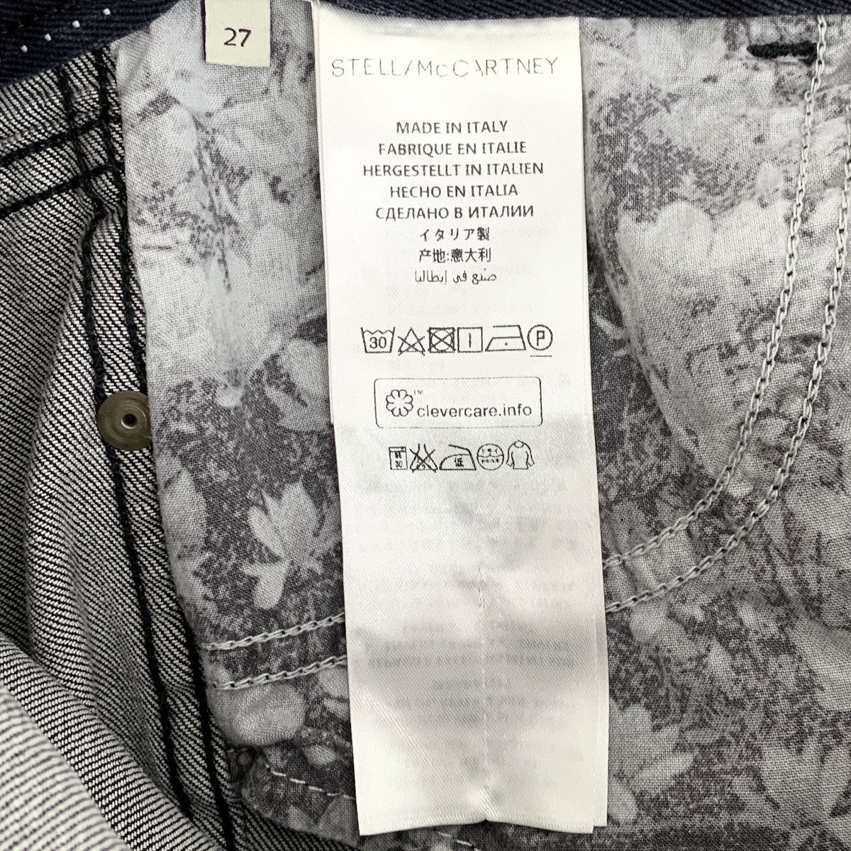 Stella McCartney Stella McCartney Black Star Printed Cotton Denim Pants K26WX Size 27" / US 4 / IT 40 - 6 Thumbnail