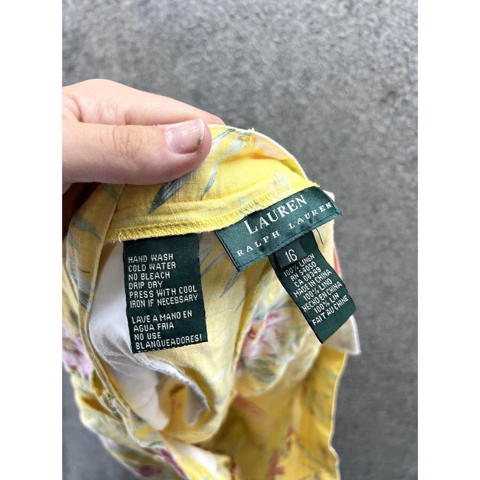 Ralph Lauren Lauren Ralph Lauren Shorts Womens 16 Yellow Linen Chino Floral 6 Inseam Casual Size 38" / US 16 / IT 52 - 6 Thumbnail