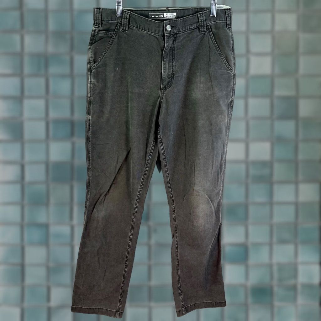 Carhartt Carhartt Cargo Pant - Rugged Flex Relaxed Fit BN2291 - Men - Size 34 - Gray Canvas Pant - 5-Pocket Cargo Jeans - Straight Leg - Zip Closure Size US 34 / EU 50 - 1 Thumbnail