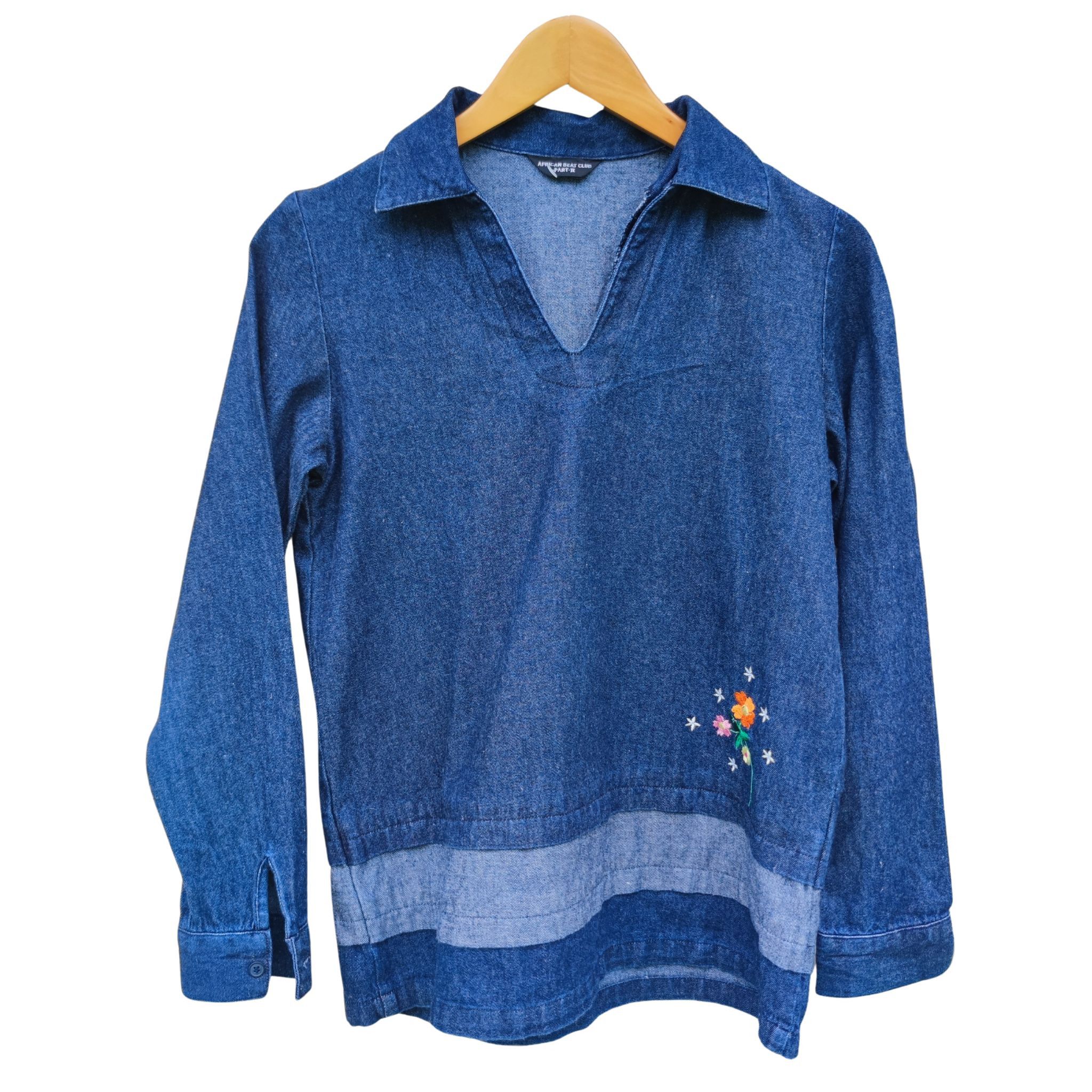 Designer × Japanese Brand African Beat Club Part II Denim Pop Over Shirt Size M / US 6-8 / IT 42-44 - 1 Thumbnail