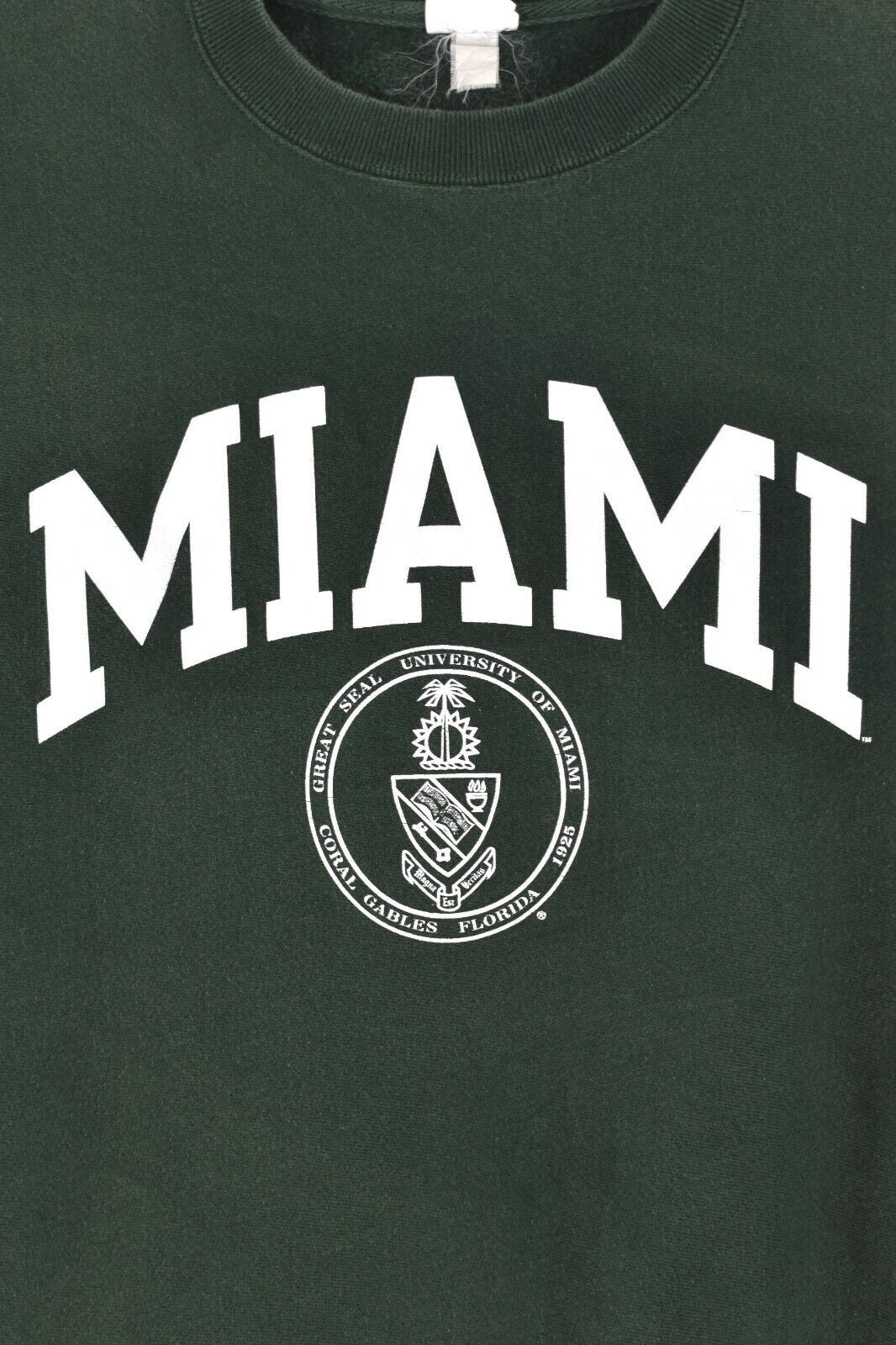 Champion Vintage University Of Miami sweatshirt (M), green crewneck Size US M / EU 48-50 / 2 - 2 Thumbnail