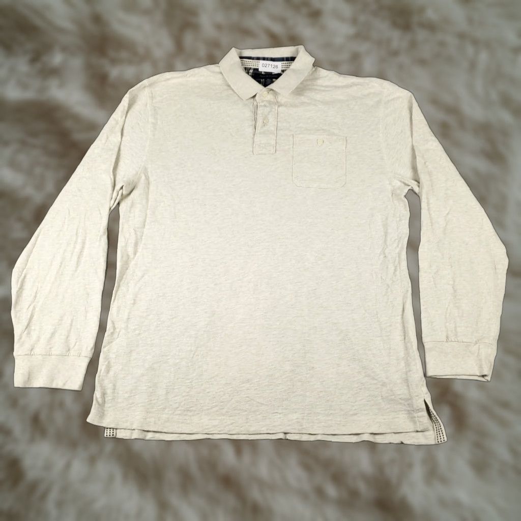 Tommy Hilfiger Tommy Hilfiger Polo Shirt 2XL Beige Long Sleeve Casual Mens Size US XXL / EU 58 / 5 - 1 Thumbnail