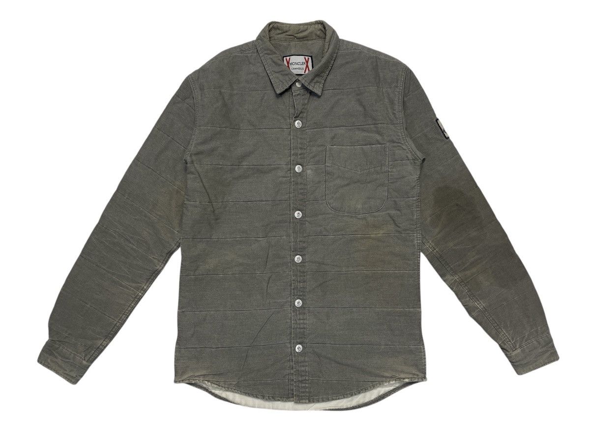 Moncler Vintage Moncler Camme Bleu Distressed Down Shirt Jacket Size US M / EU 48-50 / 2 - 1 Thumbnail