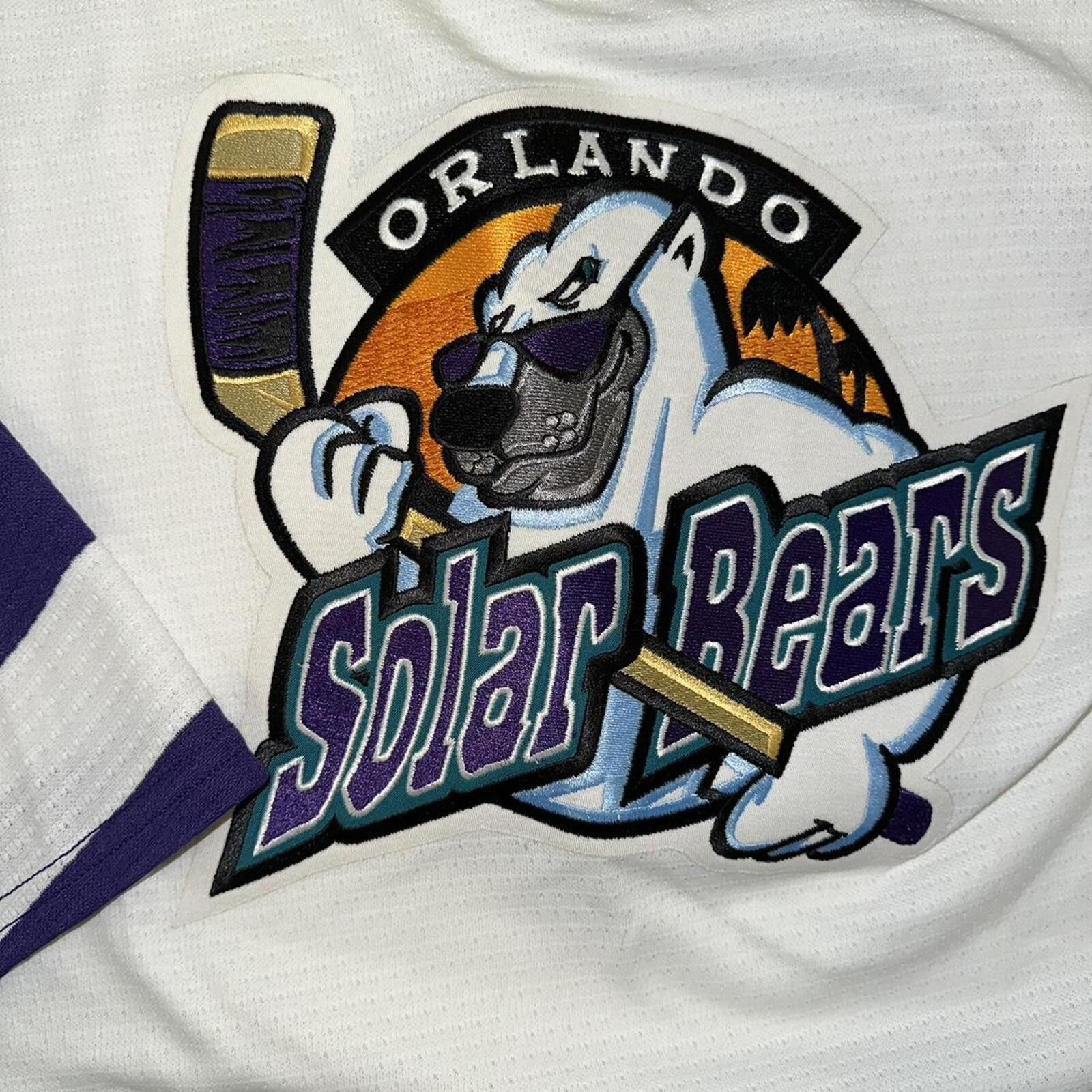 NHL Vintage 90s Orlando Solar Bears Bauer Prowear Hockey Jersey Size US L / EU 52-54 / 3 - 2 Thumbnail