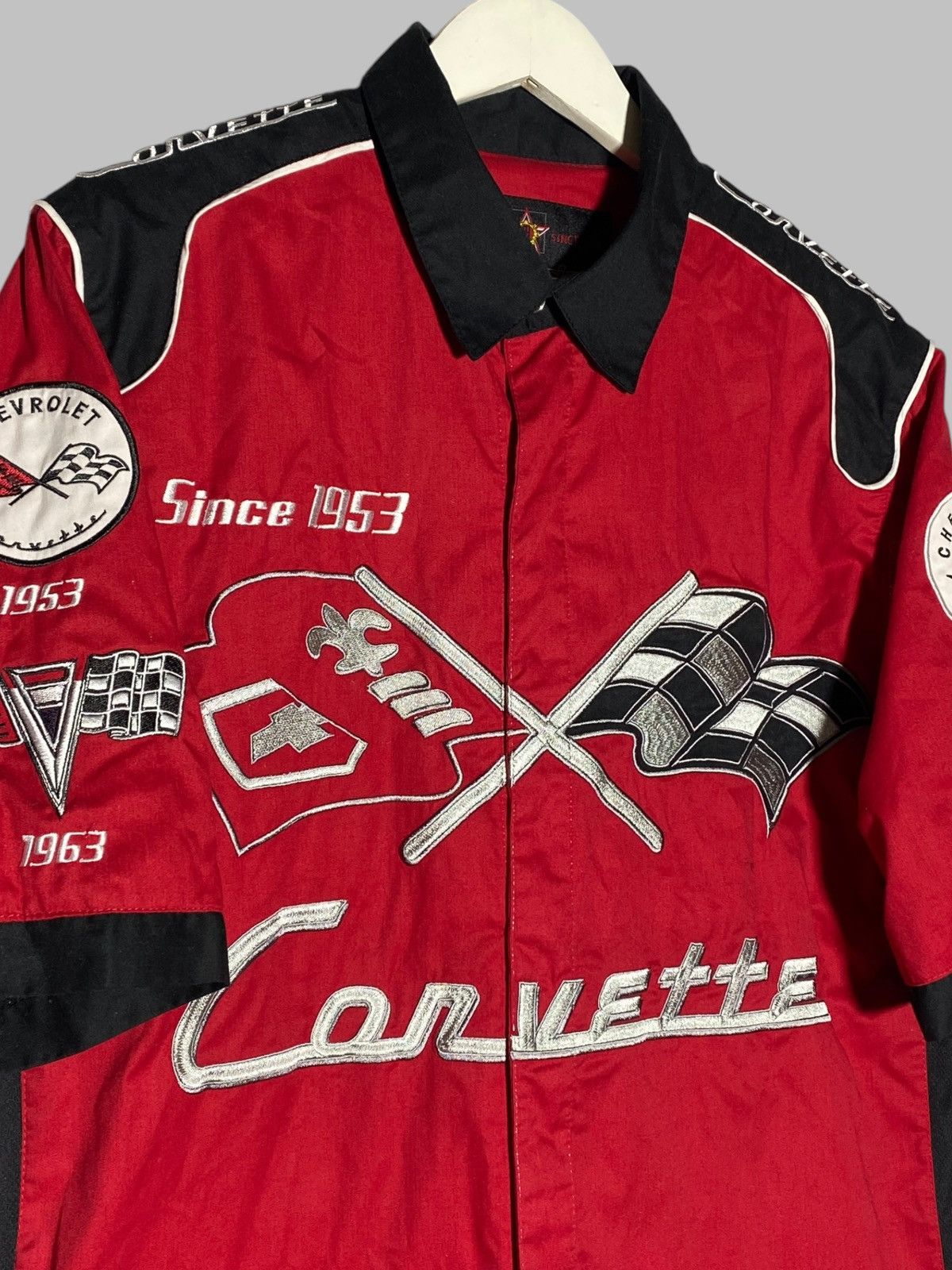 JH Design Vintage JH Design Chevrolet Corvette Racing Shirt F1 Vibes Size US L / EU 52-54 / 3 - 3 Thumbnail